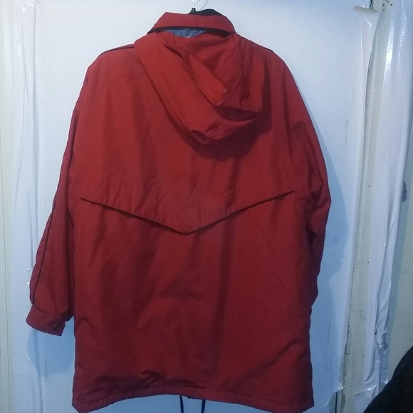 Red Zip Up Jacket with Hidden Hood size 16 - Picture 2 of 3